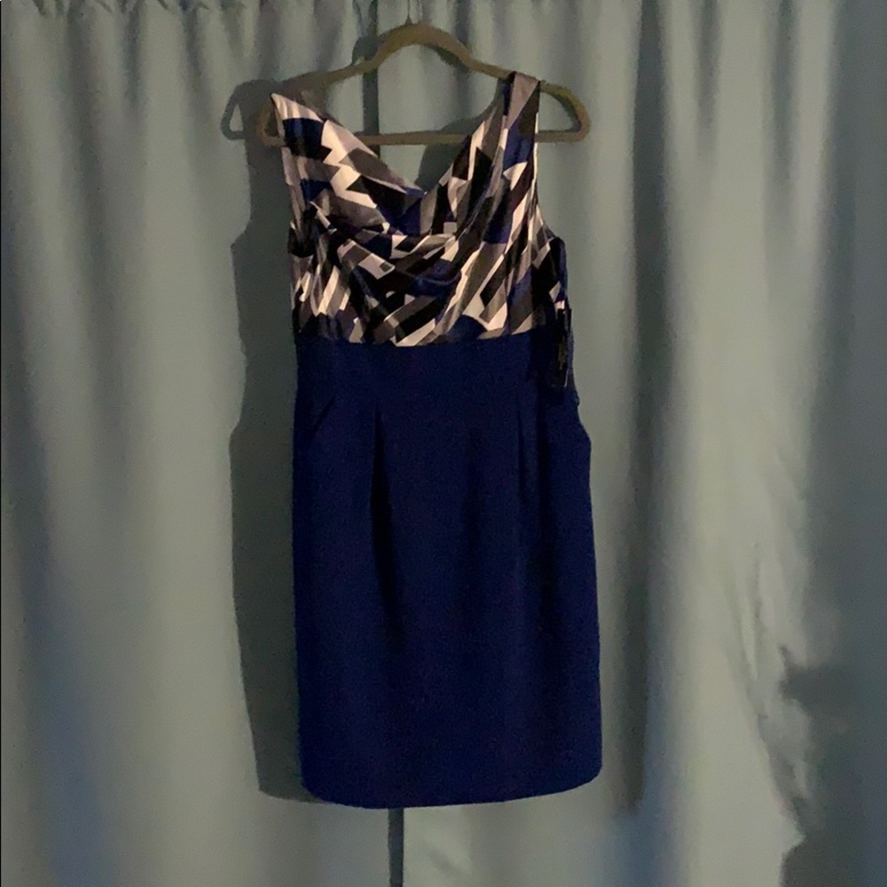 Tahiti blue sleeveless pocket dress